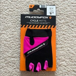 Women's Pink and Black Cycle Mitts